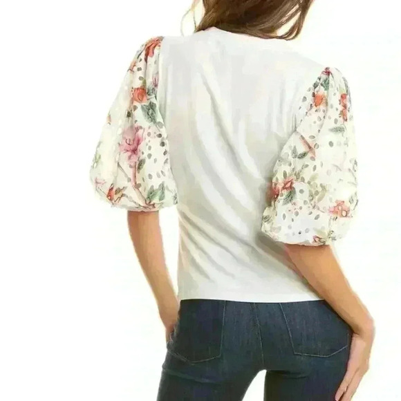 NWT Gracia Floral sleeve top size L - Picture 2 of 5